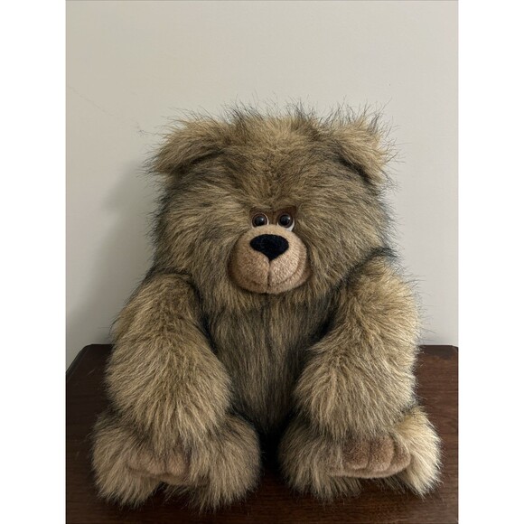 Vintage A&A Chubby Fat Potbelly Teddy Bear Plush Brown Stuffed Toy 13" - Picture 1 of 9